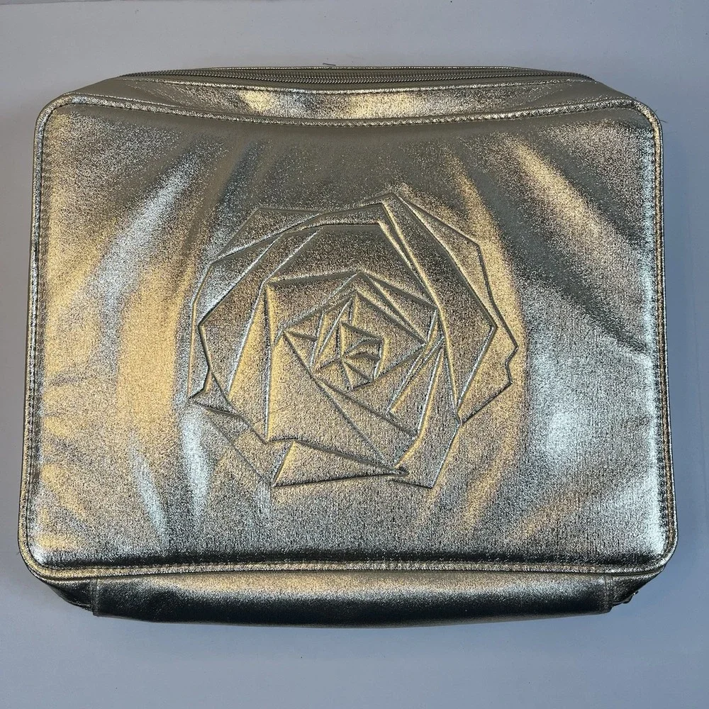 Lancome‎ Metallic Gold Cosmetic Makeup Bag Case
